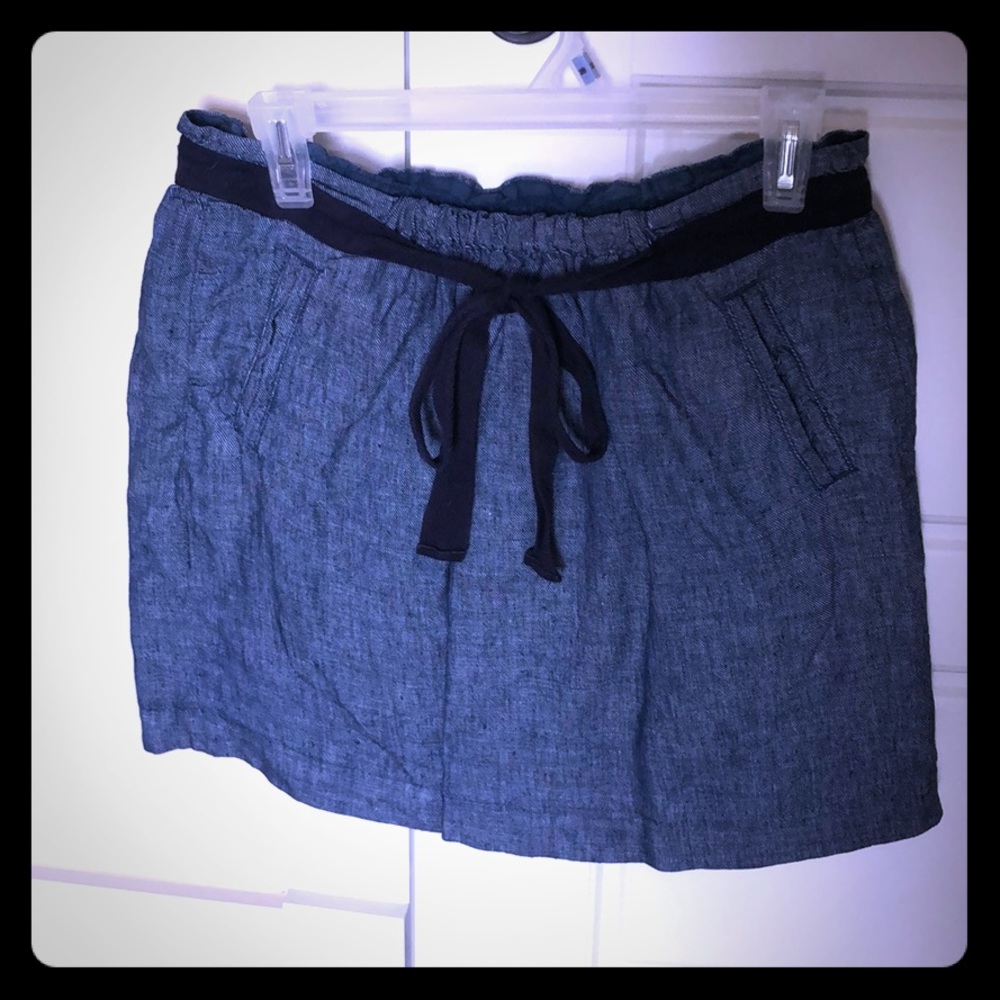Linen denim skirt